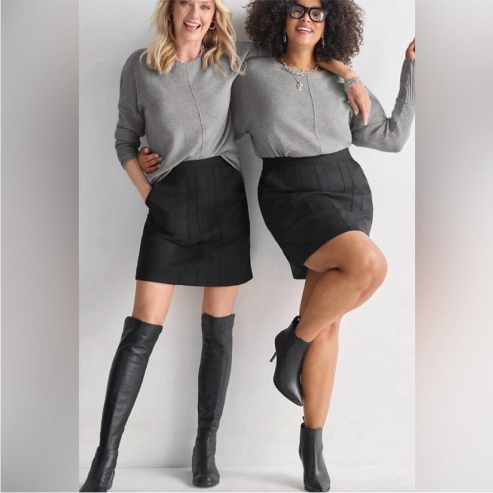 Cabi Zip Line Skirt Black Mini Skirt #8033 Size 2